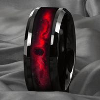 Fashion Galaxy Style Red Nebula Texture Ring Modern 8mm Black Men Stainless Steel Rings for Men Wedding Jewelry Drop Shipping 6 black