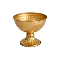 Compote Bowl Vases with Gold Hammered Finish, Tabletop Centerpiece Iron Flower Arrangement Urn Vases for Dining Tables, Shelves, and Entryway Displays S beige