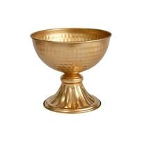 Compote Bowl Vases with Gold Hammered Finish, Tabletop Centerpiece Iron Flower Arrangement Urn Vases for Dining Tables, Shelves, and Entryway Displays L