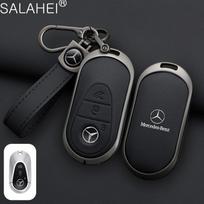 Odinis automobilio rakto dėklas Dangtelis Raktų pakabukas Mercedes Benz W205 W213 X253 W222 W206 W223 X254 EQE EQS A C E S GLC EQ Serijai 2015-2026 black