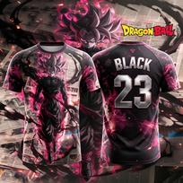 2026 Summer Dragon Ball Super Black Goku No.7 Jersey T-shirt, 3D Printed AI Print, Dragon Ball Fan Exclusive Gift L gray
