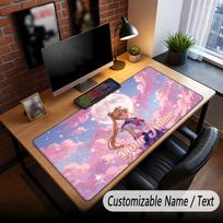 Custom Name Extended Mouse Pad,Sailor Moon Gaming Desk Mat For Home Office Desktop Decor 30cmx80cm