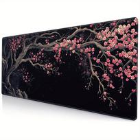 Black Cherry Blossom Large Mouse Pad Dark Floral Japanese Style Desk Mat SBD300x800x3mm