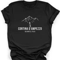 Cortina D'Ampezzo Dolomites Italy T shirt Winter Sports 2026 Fan Tee Mountain Graphic Italy Shirt Italian Alps Souvenir Gift S black