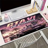 GTA 6 Theme Mouse Pad, Non Slip Rubber Base, Multifunctional Office & Home Decor, Perfect for Workspace Personalization. 30cmx80cm
