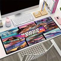 GTA 6 Theme Mouse Pad, Non Slip Rubber Base, Multifunctional Office & Home Decor, Perfect for Workspace Personalization. 30cmx60cm
