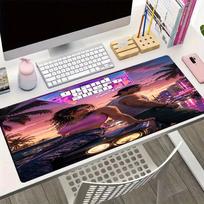GTA 6 Theme Mouse Pad, Non Slip Rubber Base, Multifunctional Office & Home Decor, Perfect for Workspace Personalization. 30cmx80cm