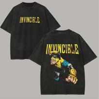 Invincible Comic Graphic T-Shirt Vintage Superhero Streetwear Unisex Tee 3XL black
