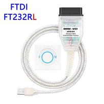 Mini VCI V18.00.008 Toyota OBD2 automobilių diagnostikos kabeliui J2534 FTDI FT232RL TIS Techstream automatinio skaitytuvo įrankiai Naujausia versija FT232RL white