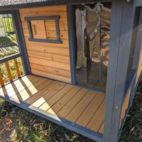 Chalet Saint-Bernard V2 Medinis šunų būda su skiedrų stogu, Dydis XL