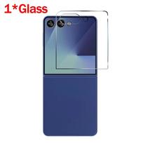 Xiaomi For Z Flip7 Case with Tempered Glass Screen Protectors Ultra-Thin Transparent Hard PC Phone Cover for Samsung Galaxy Z Flip 7 gray