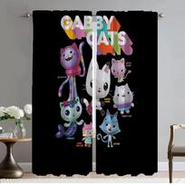 Blackout Curtain for Room 2 Panel Gabbys Dollhouse Home Interior Curtains Tulle for Bedroom Partition Shades Living Kitchen W50xH70cmx2pcs-CL pink