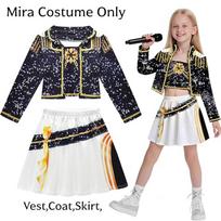 3 vnt. Kpop kostiumas Rumi dainininkės šokio suknelė 3D spaudinys Mergaičių Helovino Kalėdų kostiumai Cosplay Puošnūs scenos pasirodymų drabužiai 160 black