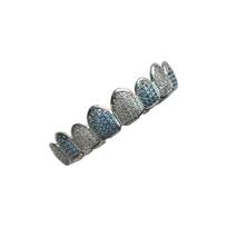 Hot Selling Unisex Hip Hop Eight-Tooth Zirconia Grillz for Christmas Role-Playing gray