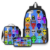 Rhythm Box Žaidimo Prekės Mokyklinė Kuprinė Sprunki Animacinis Backpack Pietų Krepšys Pieštukinė Trijų Dalių Rinkinys three-piece set