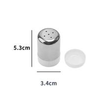 5-hole Salt Shaker Stainless Steel with Dust Cover Small Pepper Bottle Condiments Storage Kitchen Tool Mini Seasoning Bottle white