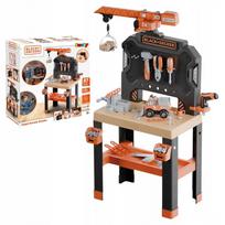 Smoby Black+Decker Bricolo Builder 2 viename vaikų dirbtuvės su kranu