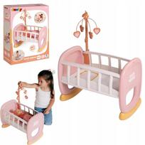 Smoby Baby Nurse lėlės lopšys 2 viename su karusele, 47 × 28 × 59,4 cm