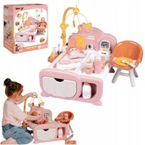 Smoby Baby Nurse 7600220393 3 viename priežiūros centras lėlėms su garso efektais, 59 cm