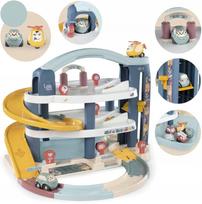 Smoby trijų aukštų žaislinis garažas su automobilių plovykla, 43 × 62 × 60 cm