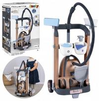 Smoby Rowenta valymo vežimėlis su interaktyviu dulkių siurbliu ir 9 priedais, 32 × 22 × 66 cm