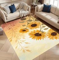3D Saulėgrąžų Kilimas Neslystantis Grindų Kilimėlis Miegamojo Svetainės Didelio Ploto Kilimai Namų Dekoras Gėlėtas Durų Kilimėlis Įėjimo Kilimėlis Tapis Salon 80X120CM orange