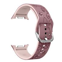 Silikoninis raižyto rašto laikrodžio dirželis, skirtas Samsung Galaxy Watch 8 Classic 46mm/Watch 8 40 44mm Apyrankė Samsung Watch 8 Apyrankė Galaxy 8 40mm rožinė/violetinė