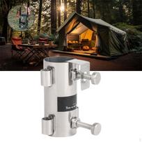 Canopy Tent Pole Holder Fixed Tube Stand Adjustable Backyard Flag Mount Windproof Bracket gray