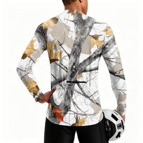 Men's Long Sleeve Cycling Jersey Breathable Quick Dry Half Zip Pullover Lightweight Athletic Shirt for Outdoor Sports M beige