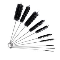 10pcs Pipe Tube Brush Pipe Cleaning Brushes Nylon Bristle Drinking Straws Cleaner Brush for Washing Kettle Spout Teapot Nozzle black