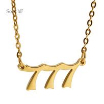Angel Number Necklace 111-999 Old English Meaning Number Necklace 60CM beige