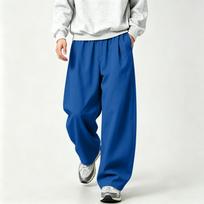 Vyriškos retro plačios kelnės laisvo tiesaus kirpimo L blue