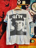 Vintage 90s Andy Warhol  Boy London  Portrait Artwork Pop Art Photo T Shirt / Photography Art / Pop Culture / Vintage Art T Shirt Size M 110 red