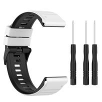 Silicone Wristband 26mm for Garmin Epix Pro 51mm / Garmin Fenix 7X, with quick release balta/juoda