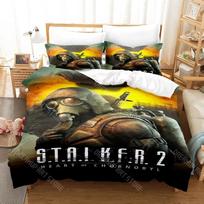 3D Print S.T.A.L.K.E.R. 2 Heart of Chernobyl Game Bedding Set Cartoon Anime three-piece set Adult Bedroom Duvetcover Sets EU Single 135*200cm/53x79in 3pcs beige