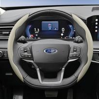 Tinka Ford Kvėpuojančios Skylės Odinis Vairas BGNJ9 Dangtelis Segmentuotas Focus Mk2 Mk3 Fiesta Mk7 Transit Custom Mondeo Mk4 Mk5 gray