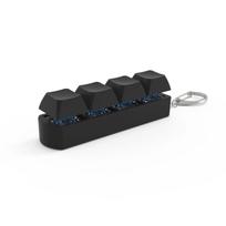 4Keys Finger Button Anti-Stress Toys Mechanical Keyboard Keycaps Office Decompression Calming Keychain Gifts For Children Adults black
