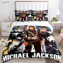 Michael J-Jackson Comfortable Duvet Quilt Cover Pillowcase Bedding Set Children Bedroom Decoration Home Textile EU Single 135*200cm/53x79in 3pcs black