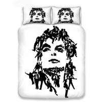 3D Printed Michael MJ Jackson Manga Bedding Set for Boys Girls Duvet Cover Pillowcase Twin Queen King Full Single Double Sizes AU Single 140*210cm/55x83in 3pcs