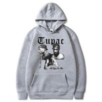 Reperis Tupac 2pac Džemperis Vyrams Moterims Drabužiai Džemperis Vyrams Moterims Madingi Džemperiai Su Laiškais Spausdintais Grafiniais Elementais Laisvi Kasdieniai 2XL gray