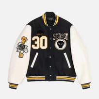 Premium 30th Anniversary Streetwear Embroidered Baseball Jacket Mens Loose Fit Cotton Outerwear Casual Sport Large gray