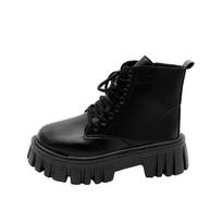 Large size Martin boots women's autumn and winter 2023 new Korean version comfortable medium tube women's shoes platform sole 42 black