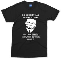Anonymous Woke Quote T shirt Conscious Awareness Slogan Tee Guy Fawkes Men's Top 2XL gray