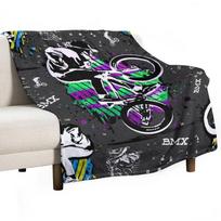 Bmx Apranga | Bmx Freestyle Mesti pledai Vienviečiai kūdikiams Furrys Dekoratyviniai sofos pledai 30x40in black
