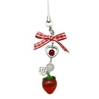 Strawberry Bag Pendant Cute Bowknot Phone Charm Stylish Key Pendant Sweet Phone Pendant Suitable for Phone Keychain Bag brown