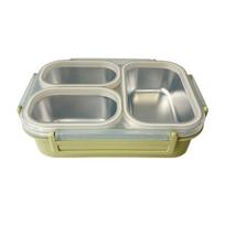2025 New  304 Stainless Steel Lunch Box With Cutlery&Soup Bowl Portable Large Capacity Divided Bento Box Microwave Safe žalia