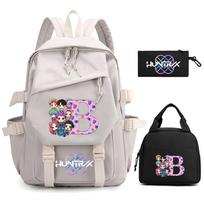 3 vnt./rinkinys 26 anglų raidės Kpop Demonų Medžiotojai Spausdinta Kuprinė Paaugliui Berniukui Mergaitei Vaikams Didelės Talpos Mokyklinė Kuprinė Studentui Kuprinė Kelioninė Moterims gray