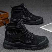 High-top Martin boots, new autumn shoes, anti-slip, wear-resistant, athleisure labor protection shoes 44 black
