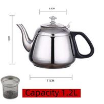 Kettle Tea Stainless Steel Teapot 1.2L/1.5L/2L Stove Metal Coffee Pot Pot Suitable For Hotboiling Pots Gas Induction Home Camping Decor gray