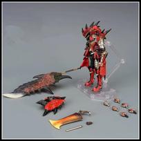 Monster Hunter Zinogre/ Rathalos Armor Swordsman Action Figure Collectable Model Toy For Christmas Gift without box raudona